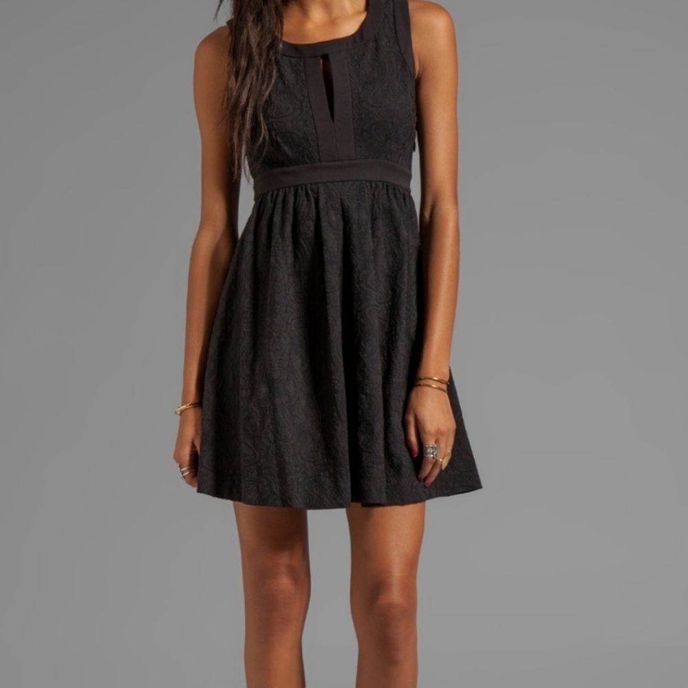 Juicy Couture Cloque Jacquard Mini Dress Blue Formal  SZ 2